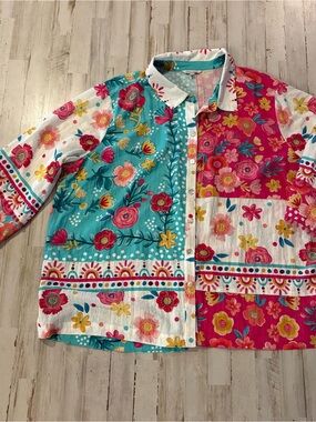 John Mark Floral Top 3X New With Tags